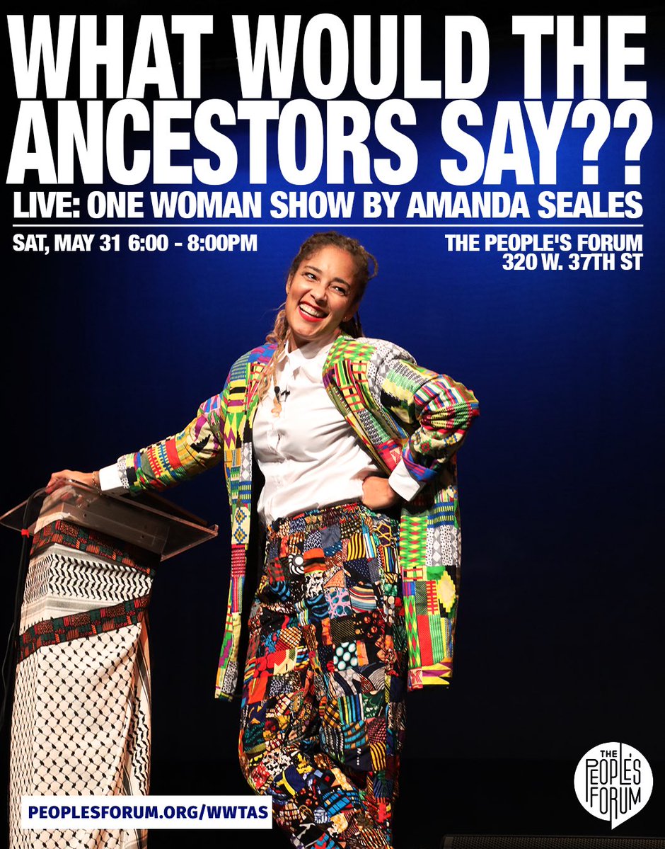The People's Forum (@peoplesforumnyc) on Twitter photo 🎙️‼️ THIS SATURDAY: <a href="/amandaseales/">Amanda Seales 🇬🇩✊🏾</a> is live at The People’s Forum, with her live one-woman show, What Would the Ancestors Say??
Don’t miss this powerful blend of comedy, poetry, music, and history-telling that asks: What would Harriet Tubman say about the state of the U.S. today? 🎙️‼️ THIS SATURDAY: <a href="/amandaseales/">Amanda Seales 🇬🇩✊🏾</a> is live at The People’s Forum, with her live one-woman show, What Would the Ancestors Say??
Don’t miss this powerful blend of comedy, poetry, music, and history-telling that asks: What would Harriet Tubman say about the state of the U.S. today?