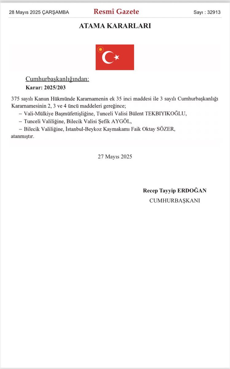 Tunceli ve Bilecik valileri değişti! Hayırlı olsun