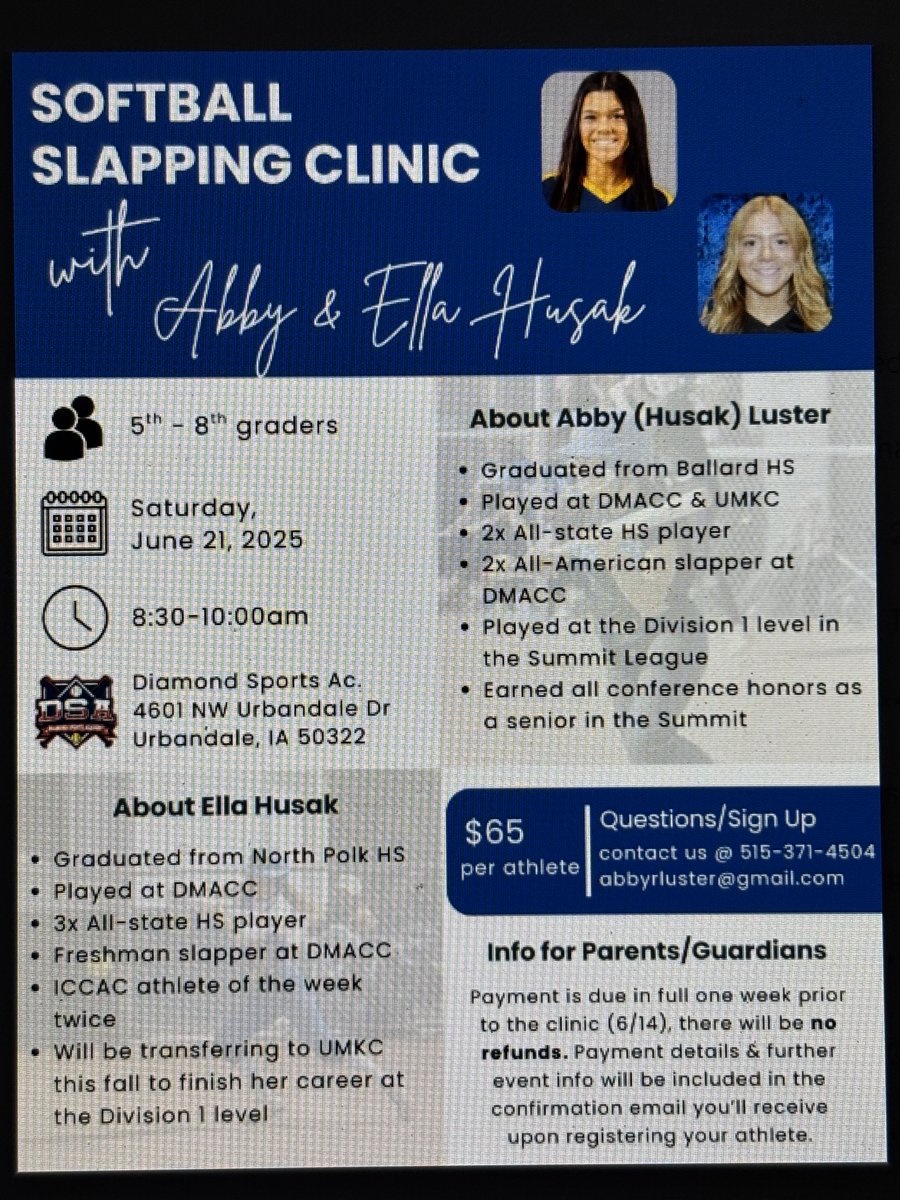 Softball Slapping Clinic June 21st!