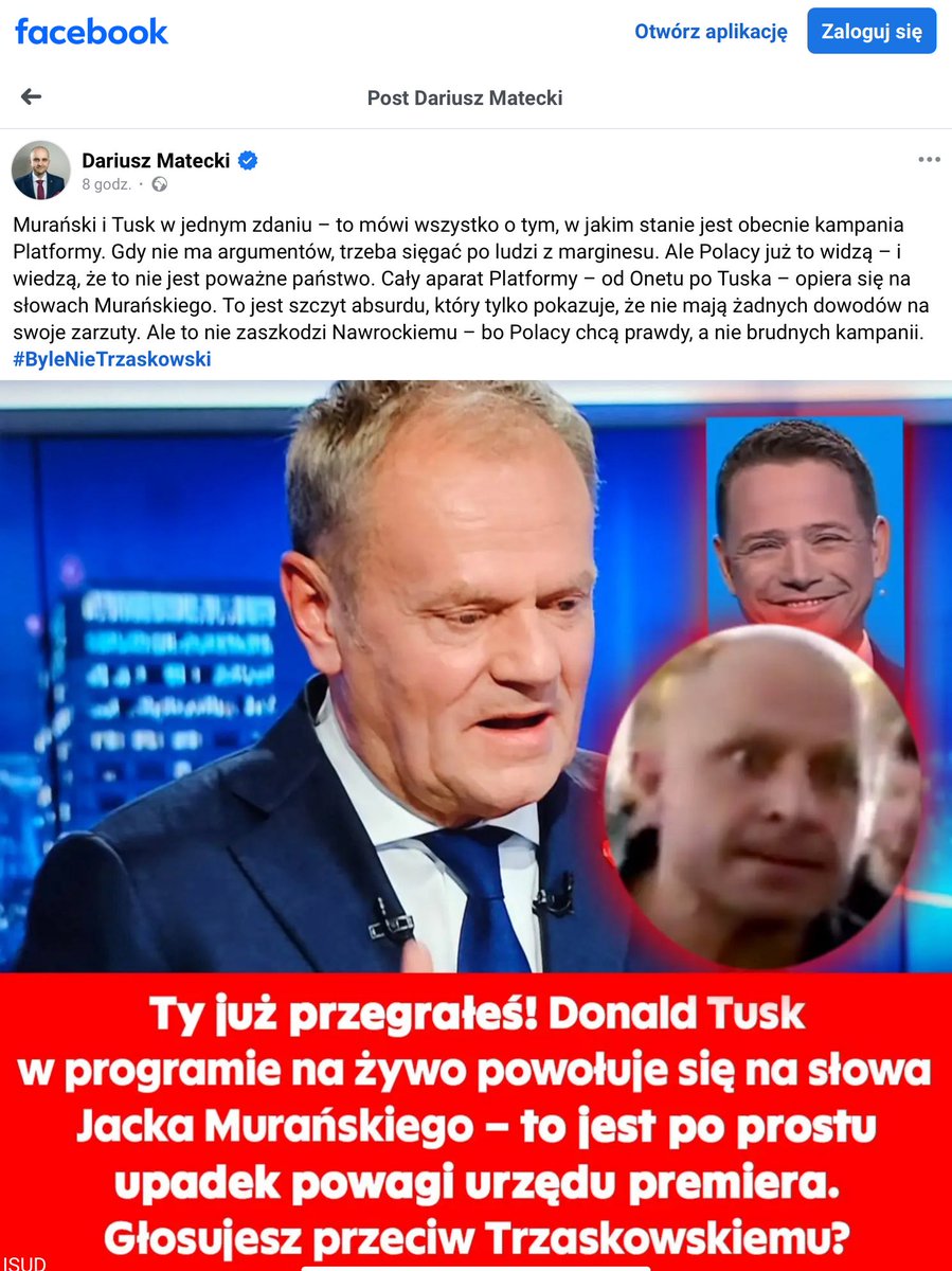 spasic_miklos's tweet photo. @donaldtusk Po Śledziu Horodce, przyjacielu z boiska i z balang do rana, Tusk przedstawił nam kolejnego przyjaciela i swój autorytet, pato-celebrytę #muranski .
#ByleNieTrzaskowski #jestemzkarolem #NawrockiPrezydent2025
#Tuskoszalał #JestemZorro https://t.co/OhUYQT9Jd7