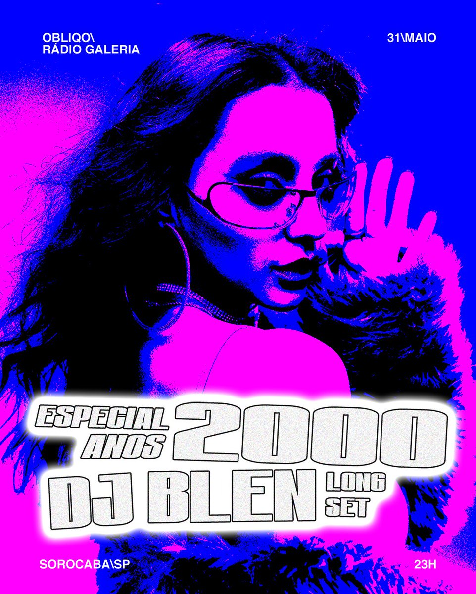 Segredo revelado! 31.05\ Rádio Galeria\ Especial anos 2000

✱ DJ Blen [Long Set]
✱ Traje livre — mas a vibe 2000’s faz parte da experiência.

🎟️ Ingressos disponíveis na porta c/ nome na lista:
📋Coloque seu nome na lista [link na bio]