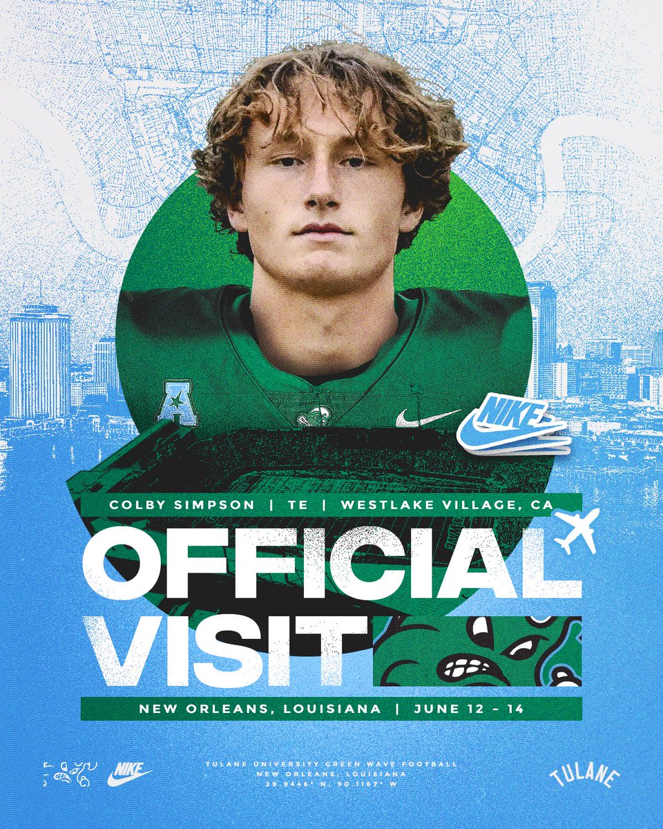 Colby Simpson (@csimpson_88) on Twitter photo OV to Tulane locked in! #RollWave ๐ <a href="/CoachT_Orgeron/">Tyler Spotts-Orgeron</a> <a href="/CoachJonSumrall/">Jon Sumrall</a> <a href="/ColeHeard_GM/">Cole Heard</a> <a href="/KananRay/">Kanan Ray</a> <a href="/oclionsfootball/">OC Lions Football</a> <a href="/CoachC_C/">Charles Collins</a> <a href="/Malikcyphers/">๐</a> OV to Tulane locked in! #RollWave ๐ <a href="/CoachT_Orgeron/">Tyler Spotts-Orgeron</a> <a href="/CoachJonSumrall/">Jon Sumrall</a> <a href="/ColeHeard_GM/">Cole Heard</a> <a href="/KananRay/">Kanan Ray</a> <a href="/oclionsfootball/">OC Lions Football</a> <a href="/CoachC_C/">Charles Collins</a> <a href="/Malikcyphers/">๐</a>