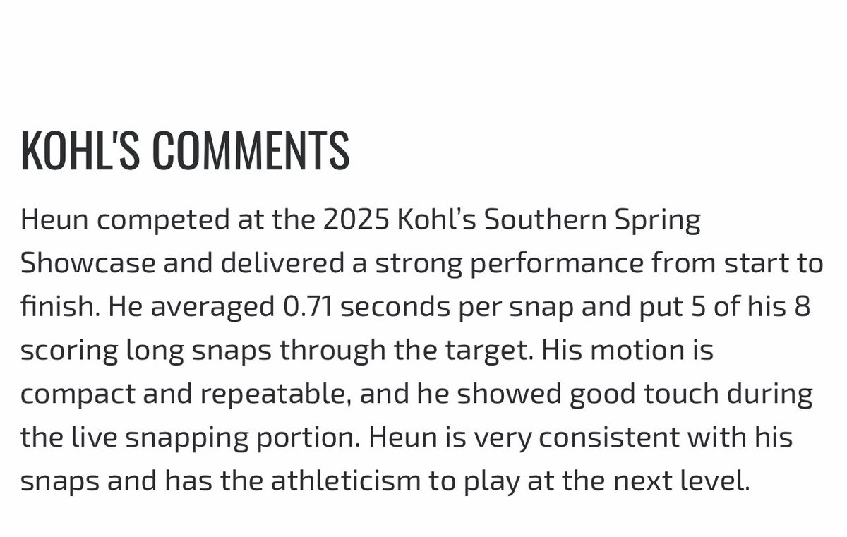 Connor Heun (@connorheun) on Twitter photo So grateful for the write up and to be moved to a 4 โญ๏ธ Long Snapper by <a href="/KohlsSnapping/">Kohl's Snapping Camps</a> and <a href="/Coach_Casper/">Coach Casey Casper</a>!! <a href="/BECoachKendrick/">Keegan Kendrick</a> <a href="/BE_Chargers/">Bullitt East Football</a> <a href="/JacobClaycomb/">Jacob Claycomb</a> So grateful for the write up and to be moved to a 4 โญ๏ธ Long Snapper by <a href="/KohlsSnapping/">Kohl's Snapping Camps</a> and <a href="/Coach_Casper/">Coach Casey Casper</a>!! <a href="/BECoachKendrick/">Keegan Kendrick</a> <a href="/BE_Chargers/">Bullitt East Football</a> <a href="/JacobClaycomb/">Jacob Claycomb</a>