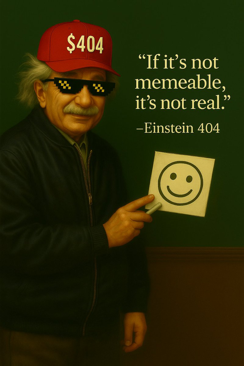 404protocolcoin's tweet image. “If it’s not memeable, it’s not real.”
– Einstein 404
Bug the brain. Fork the future.
#jointheprotocol #404protocol #futureloading