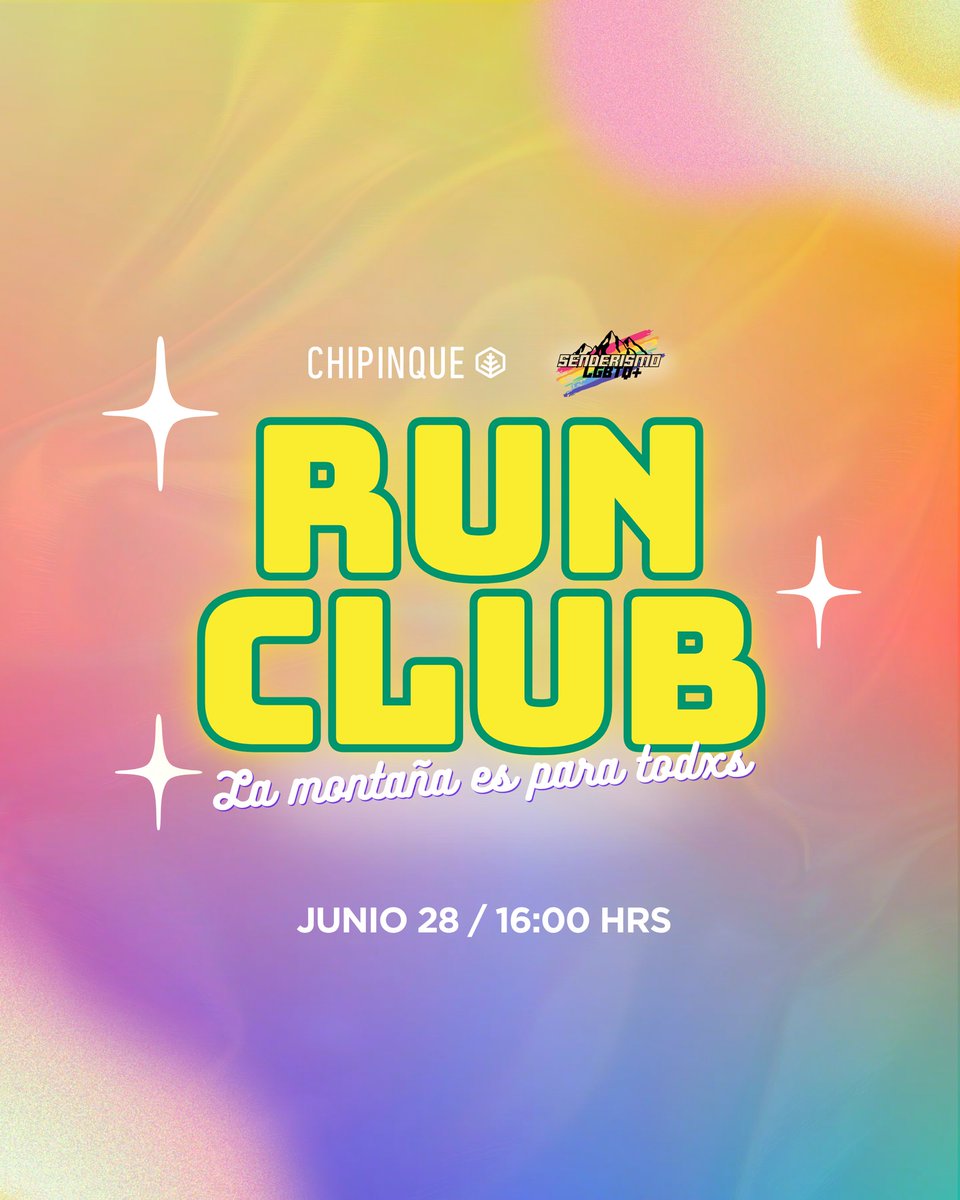 🌈 RUN CLUB | La montaña es para todxs
📅 28 de junio | 🕓 16:00 h | 🏞️ #Chipinque
Celebra el #MesDelOrgullo con una experiencia para reconectar, moverte a tu ritmo y convivir en comunidad.
🎟️ Boletos: chipinque.org.mx/tienda
#LaMontañaTeLlama