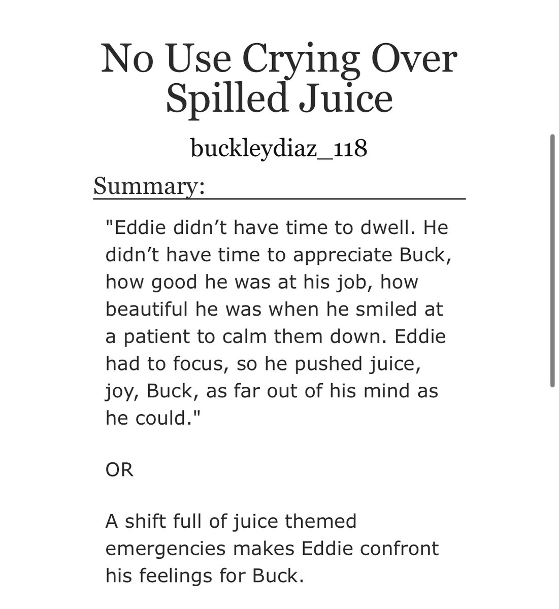🧃No Use Crying Over Spilled Juice🧃
- rated G
- juice is haunting the narrative
- this is mostly just silly
- wc: 2.2k  

🔗archiveofourown.org/works/65949451