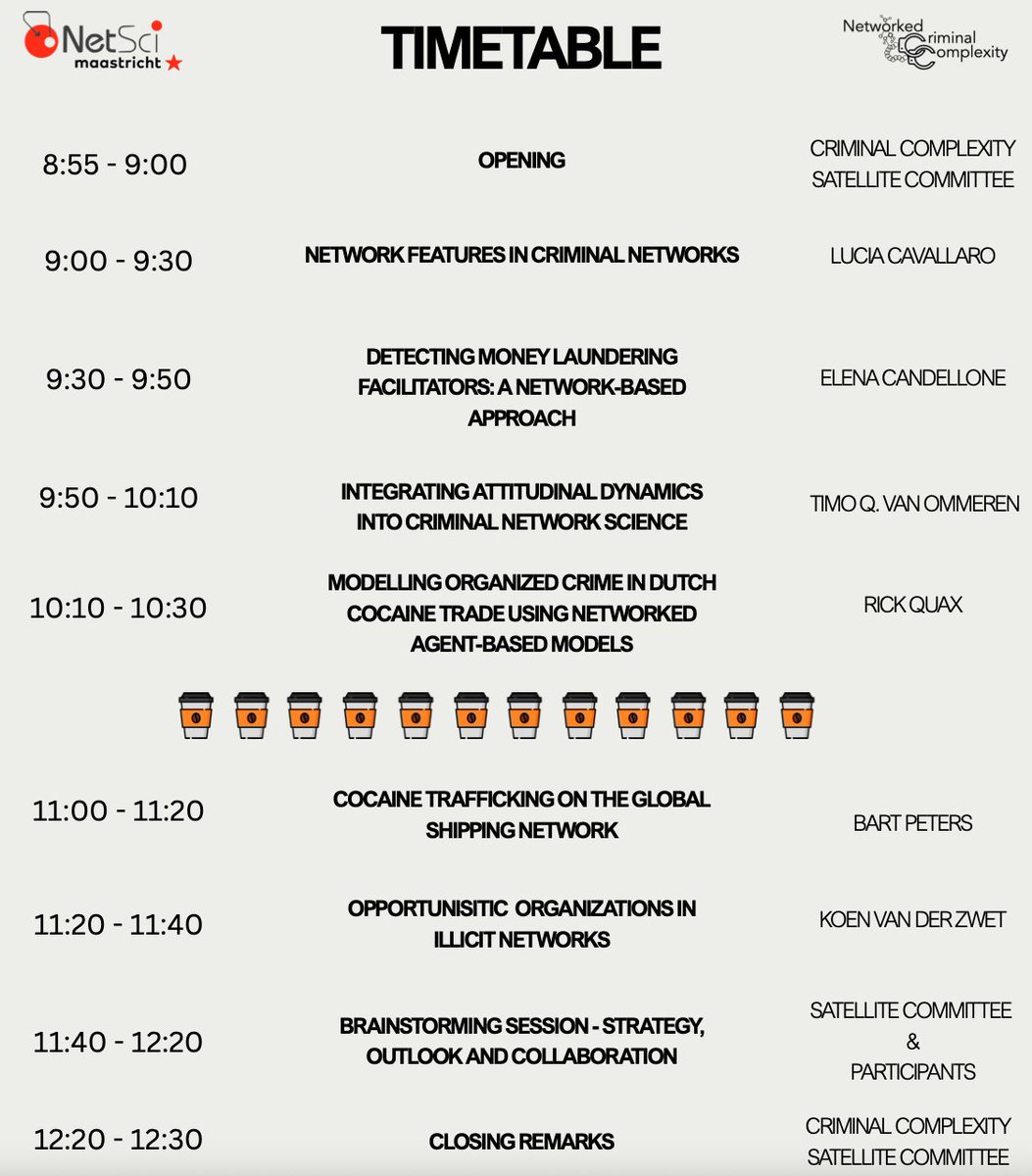 ๐ฒ๐๐๐๐๐๐ฝ๐๐ ๐ธ๐ถ๐ธ๐ป (@complenet) on Twitter photo We recommend the following event at <a href="/NetSciConf/">NetSci 2025</a>: <a href="/CrimeComplexity/">Criminal Complexity Satellite at NetSci and CCS</a>. Here is their program We recommend the following event at <a href="/NetSciConf/">NetSci 2025</a>: <a href="/CrimeComplexity/">Criminal Complexity Satellite at NetSci and CCS</a>. Here is their program