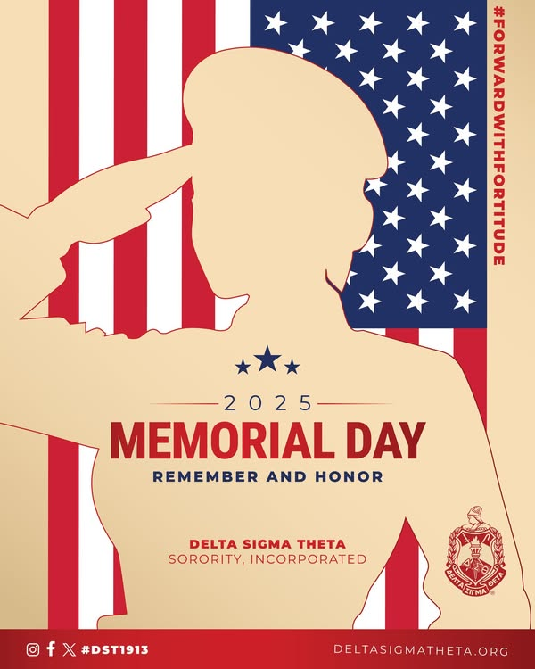 Delta Sigma Theta Sorority, Incorporated honors and remembers all who made the ultimate sacrifice in service to our nation. This #MemorialDay, we reflect with profound gratitude on their courage, dedication, and enduring legacy.
#DST1913