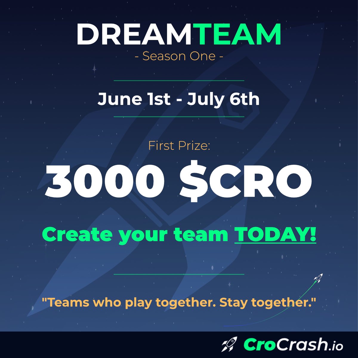 🚨 CALLING ALL FOUNDERS, PROJECT LEADS, DEVS and POPULAR DEGENS!! 🚨

Sign up now for <a href="/Cro_Crash/">CroCrash</a> Dream Team Season One

Get your community to join your team and play!

WIN 3000 $CRO (min)

Who has the most degen community? 

Memes v NFTs?? 👀