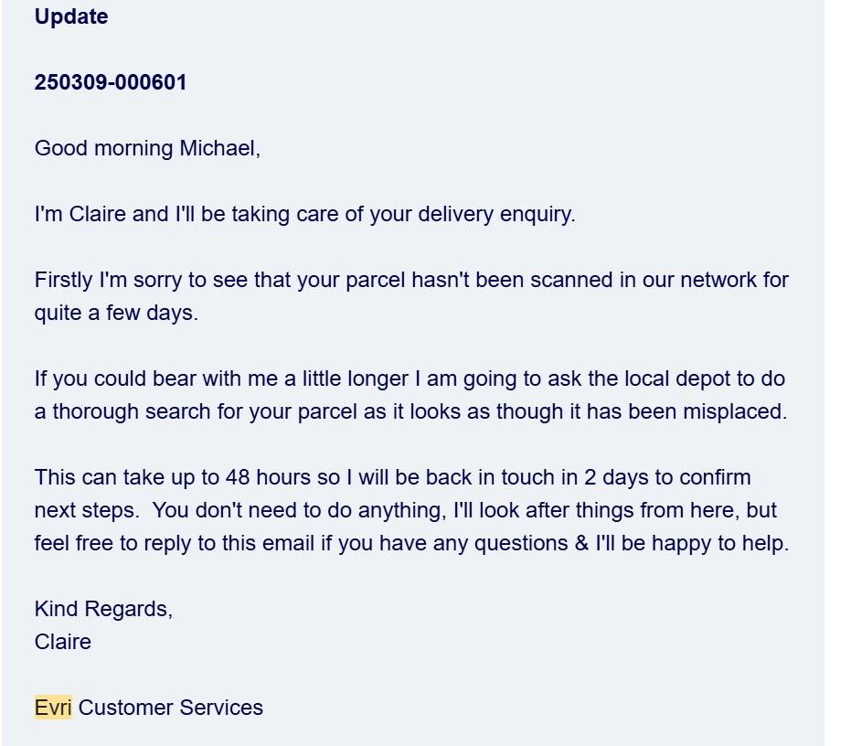 mycamblur's tweet photo. @Evri_org It is shameful that you have admitted to losing my parcel, yet REFUSE to pay because it was a wooden shelf unit.  What has the contents got to do with you losing it? Disgraceful and disgusting. https://t.co/r5wbTVB9j6