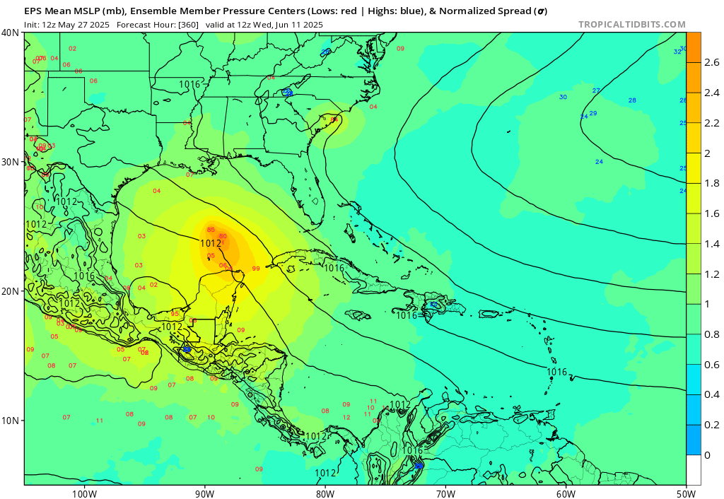 Towards the second week of June, there is a chance of a tropical cyclone to spin up in the Gulf as an MJO wave makes its entrance to the ATL Basin. This could help provide enough juice for the Central American Gyre (CAG) to spin up something.