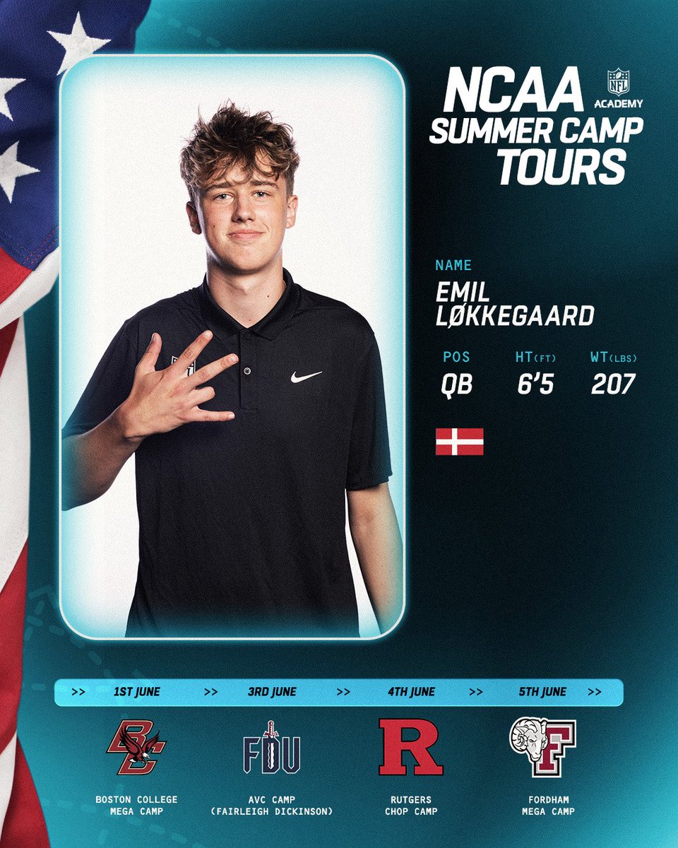 Four Camps in U.S - June 1st to June 5th 

 “Flights booked, bags packed — see you soon, coaches!

#QB #ClassOf2028 #NCAACampTour #NFLAcademy #CollegeFootball