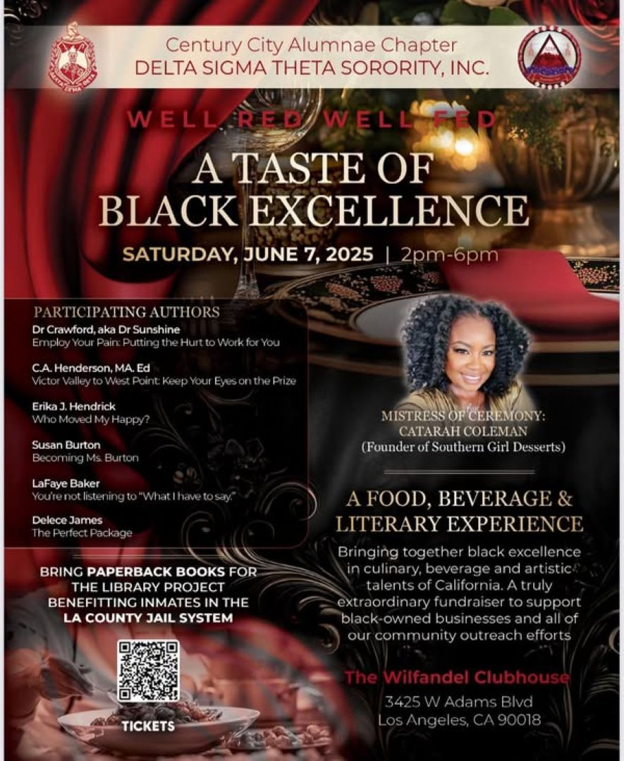 Well Red Well Fed – where food, spirits, and literary vibes collide!
📷 June 7, 2025
📷 Los Angeles
📷 Grab your tickets now: eventbrite.com/.../well-red-w…...
Prepare to be moved, inspired, and well-fed. Don’t miss it! 📷📷📷
#CenturyCityDST #WellRedWellFed #DST1913