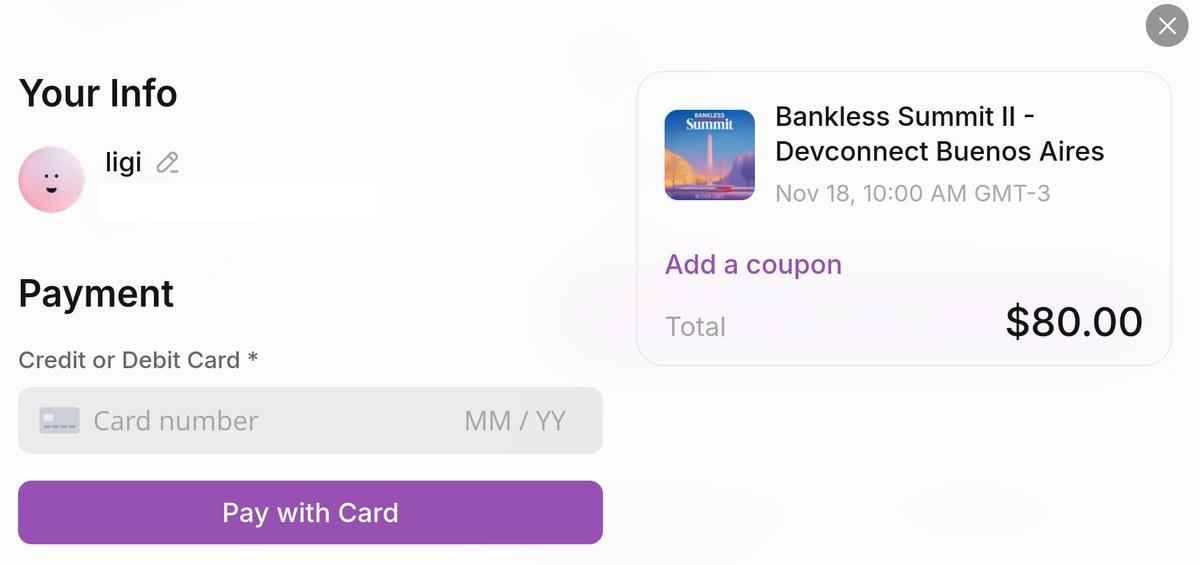 ligi ☮️🌍🚲🌳🍵🎶🌶🔥🖖 (@mr_ligi) on Twitter photo <a href="/BanklessHQ/">Bankless</a> <a href="/EFDevcon/">Devconnect ARG</a> <a href="/drakefjustin/">Justin Drake</a> <a href="/dankrad/">Dankrad Feist</a> <a href="/adietrichs/">ansgar.eth</a> <a href="/arjunbhuptani/">Arjun 🏴</a> <a href="/tkstanczak/">Tomasz K. Stańczak</a> Payment only with CreditCard - very Bankless <a href="/BanklessHQ/">Bankless</a> <a href="/EFDevcon/">Devconnect ARG</a> <a href="/drakefjustin/">Justin Drake</a> <a href="/dankrad/">Dankrad Feist</a> <a href="/adietrichs/">ansgar.eth</a> <a href="/arjunbhuptani/">Arjun 🏴</a> <a href="/tkstanczak/">Tomasz K. Stańczak</a> Payment only with CreditCard - very Bankless