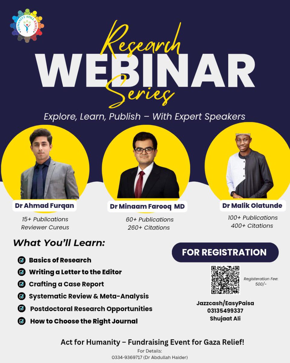 Humanity_786's tweet photo. "Research is to see what everybody else has seen, and to think what nobody else has thought. "
HSE National Research Department proudly presents: 
"PATHWAY TO PUBLICATION - RESEARCH MEGA WEBINAR SERIES. https://t.co/grcltHr6q8. Register yourself now #HSE https://t.co/e14PDEXUKb