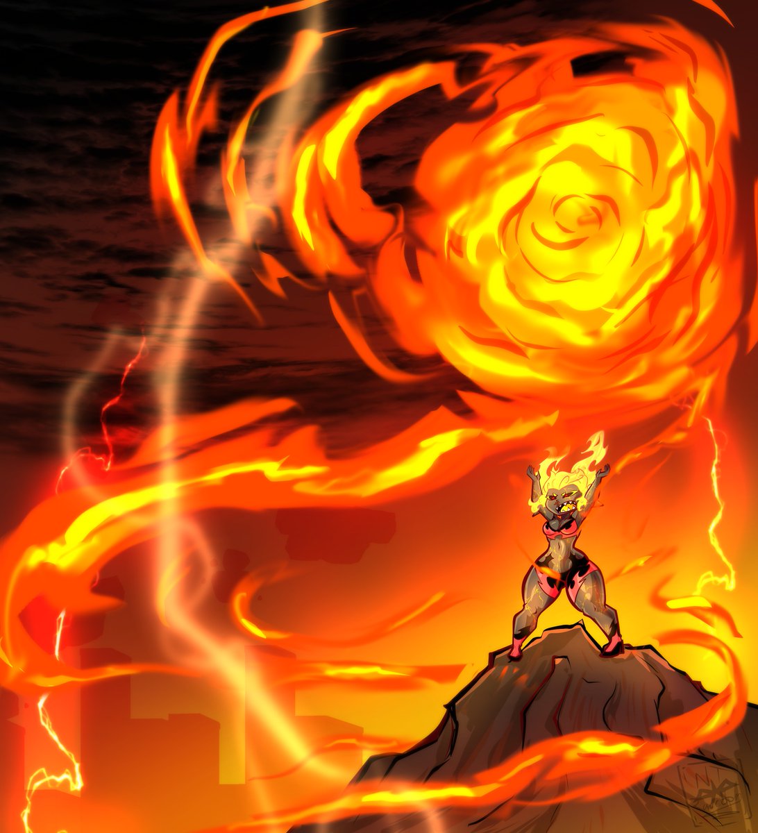 BIG FIRE ROSE ATTACK from Fuse commissions for Subterror-fatass #NTraccoonART