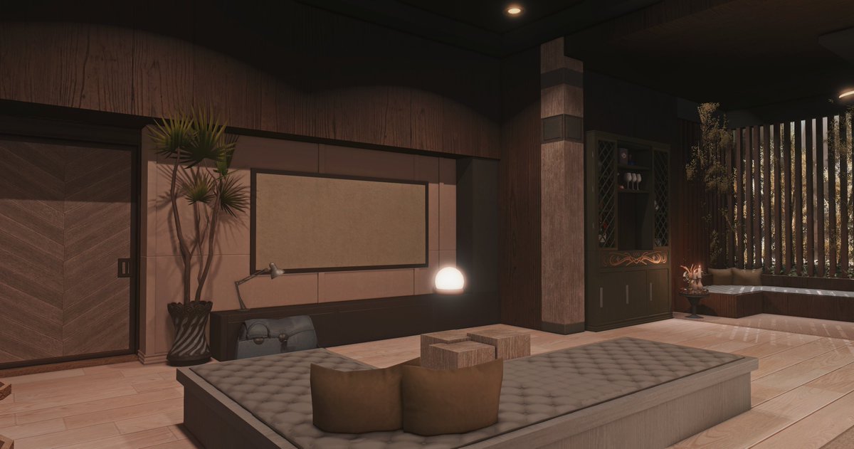 [M] Expresso ☕️🪴

A modern rustic luxury home. This home features a high ceiling, dark wood, stone, and luxurious lighting fixtures to add that modernized touch. 

🚪 Dynamis | Kraken | Lavender Beds | Ward 21, Plot 31

#FF14 #FF14ハウジング #hgxiv #HousingEden #ffhousing