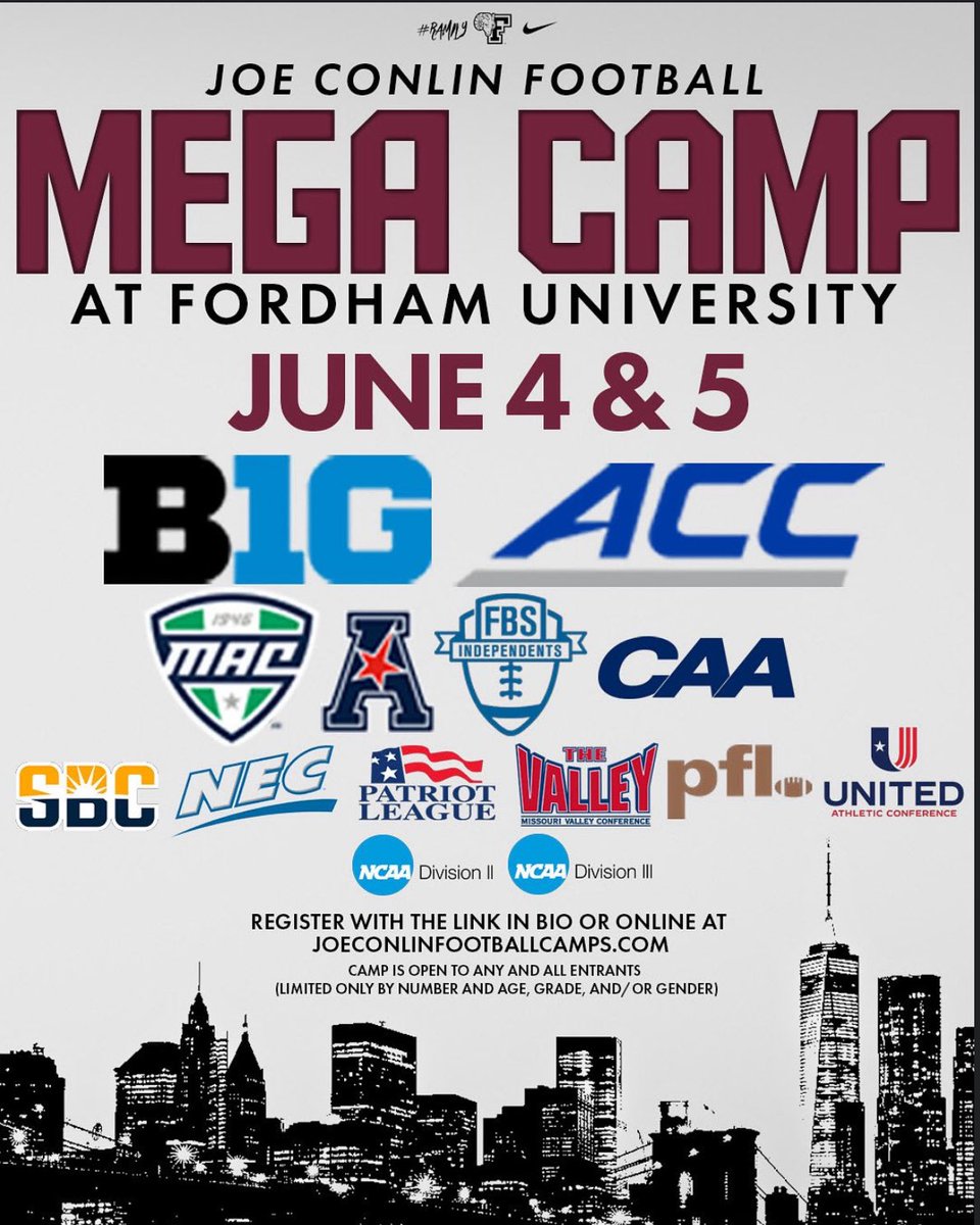 Thank you for the invite to camp!! <a href="/FORDHAMFOOTBALL/">Fordham Football</a>