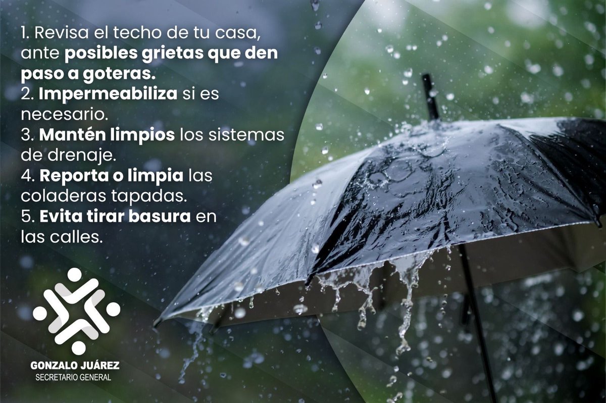 Ya han iniciado las lluvias en nuestra ciudad, por esta razón, es importante estar prevenidos ante posibles precipitaciones torrenciales. Aquí algunas sugerencias: