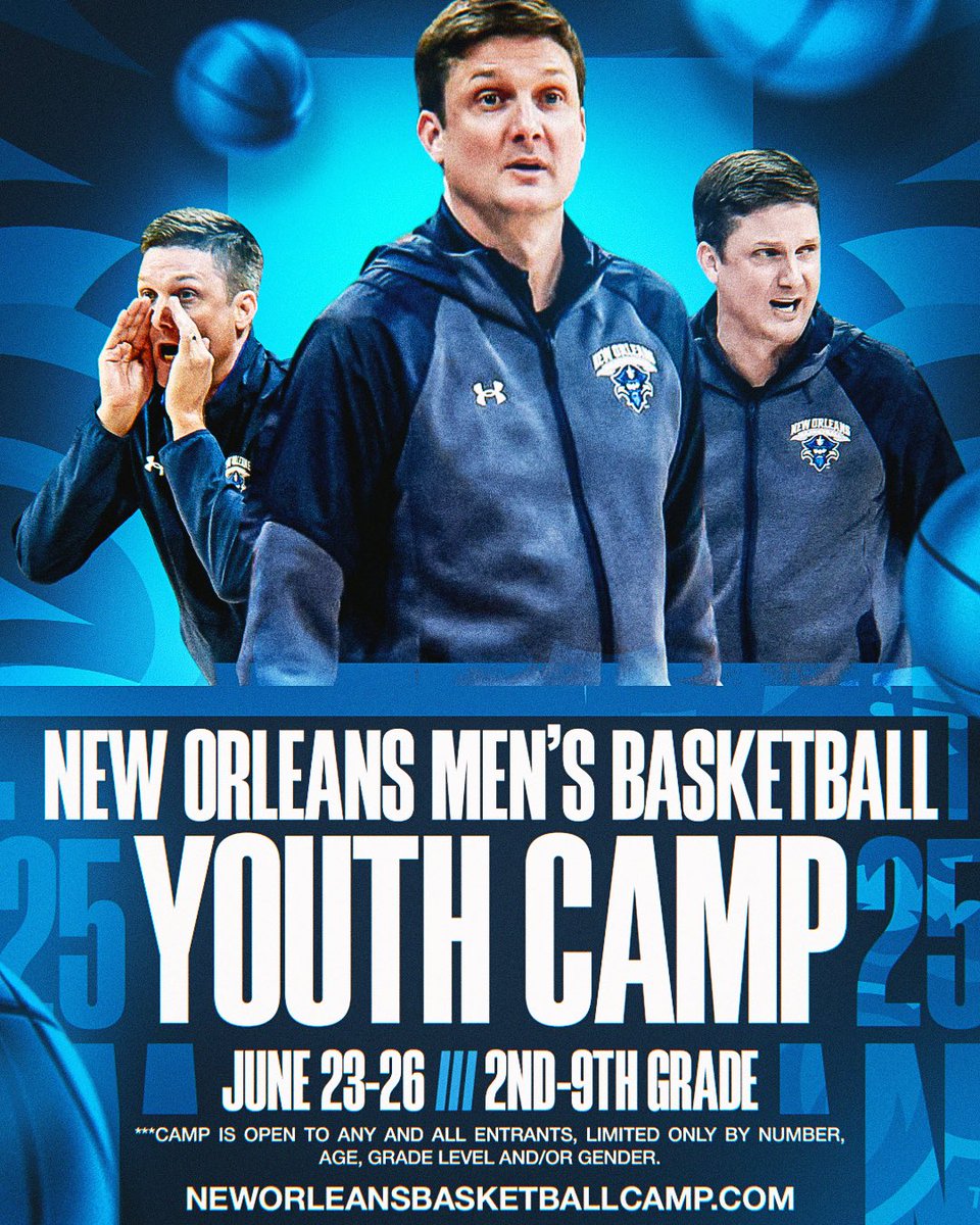 New Orleans Men’s Basketball 

📅 June 23-26 𝒀𝒐𝒖𝒕𝒉 𝑪𝒂𝒎𝒑

For more information / to register head on over to neworleansbasketballcamp.com !

#NOLAsTeam ⚔️