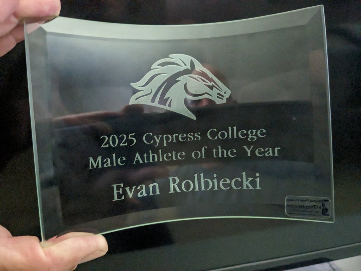 Congratulations Evan on achieving male athlete of the year at Cypress college. That's quite a few sports and athlete's at Cypress college. Keep grinding!!!! Cypress Chargers baseball was an excellent choice for Evan. On to UH next season.
