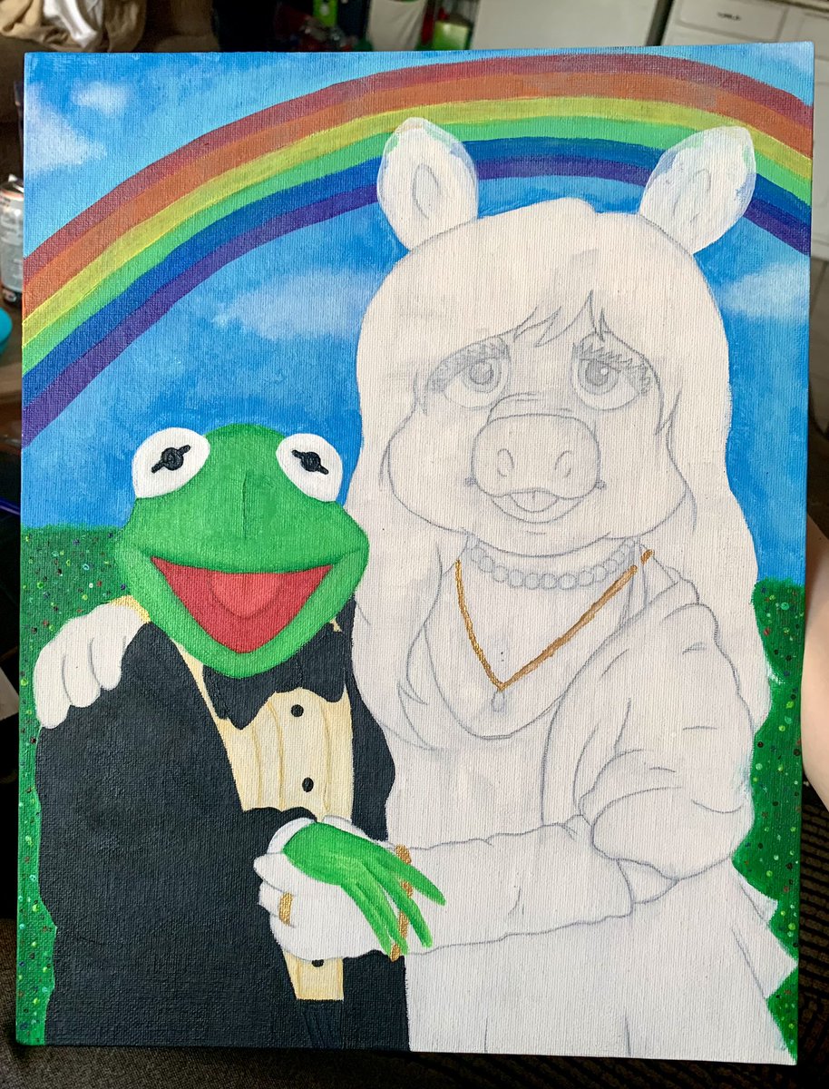 LovelyLavache's tweet image. WIP 
#muppets #themuppets #muppetart #mspiggy #kermit