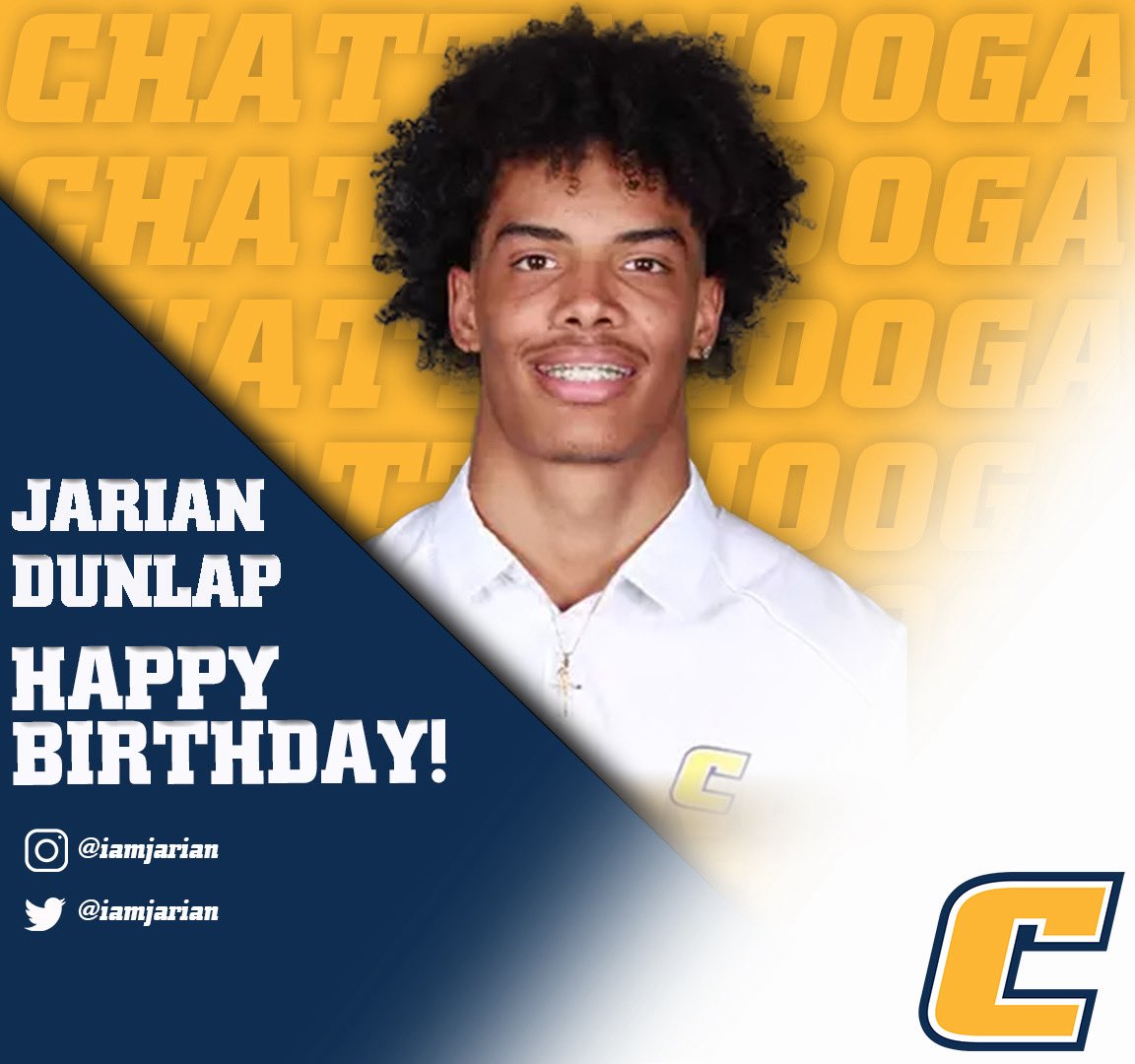 Chattanooga Football (@gomocsfb) on Twitter photo ๐๐๐ฉ๐ฉ๐ฒ ๐๐ข๐ซ๐ญ๐ก๐๐๐ฒ ๐๐๐
โก๏ธ <a href="/iamjarian/">Jarian โJDUBโ Dunlap Jr</a>
#GoMocsFB x #ClimbTheMtn ๐๐๐ฉ๐ฉ๐ฒ ๐๐ข๐ซ๐ญ๐ก๐๐๐ฒ ๐๐๐
โก๏ธ <a href="/iamjarian/">Jarian โJDUBโ Dunlap Jr</a>
#GoMocsFB x #ClimbTheMtn