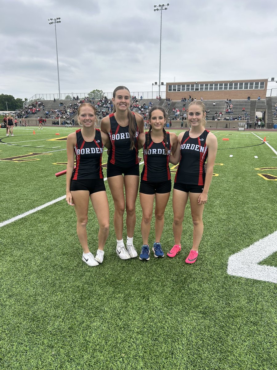 Braves Running (@geltmakerliz) on Twitter photo Great start to Regional with 4x8 breaking school record with time of 10:27.94. Way to go Riley Rarick, Brooke Corbett, Emery Aemmer, & Chloe Pappas. <a href="/bordenathletics/">Borden Athletics</a> <a href="/newstribscores/">News&Tribune Sports</a> Great start to Regional with 4x8 breaking school record with time of 10:27.94. Way to go Riley Rarick, Brooke Corbett, Emery Aemmer, & Chloe Pappas. <a href="/bordenathletics/">Borden Athletics</a> <a href="/newstribscores/">News&Tribune Sports</a>