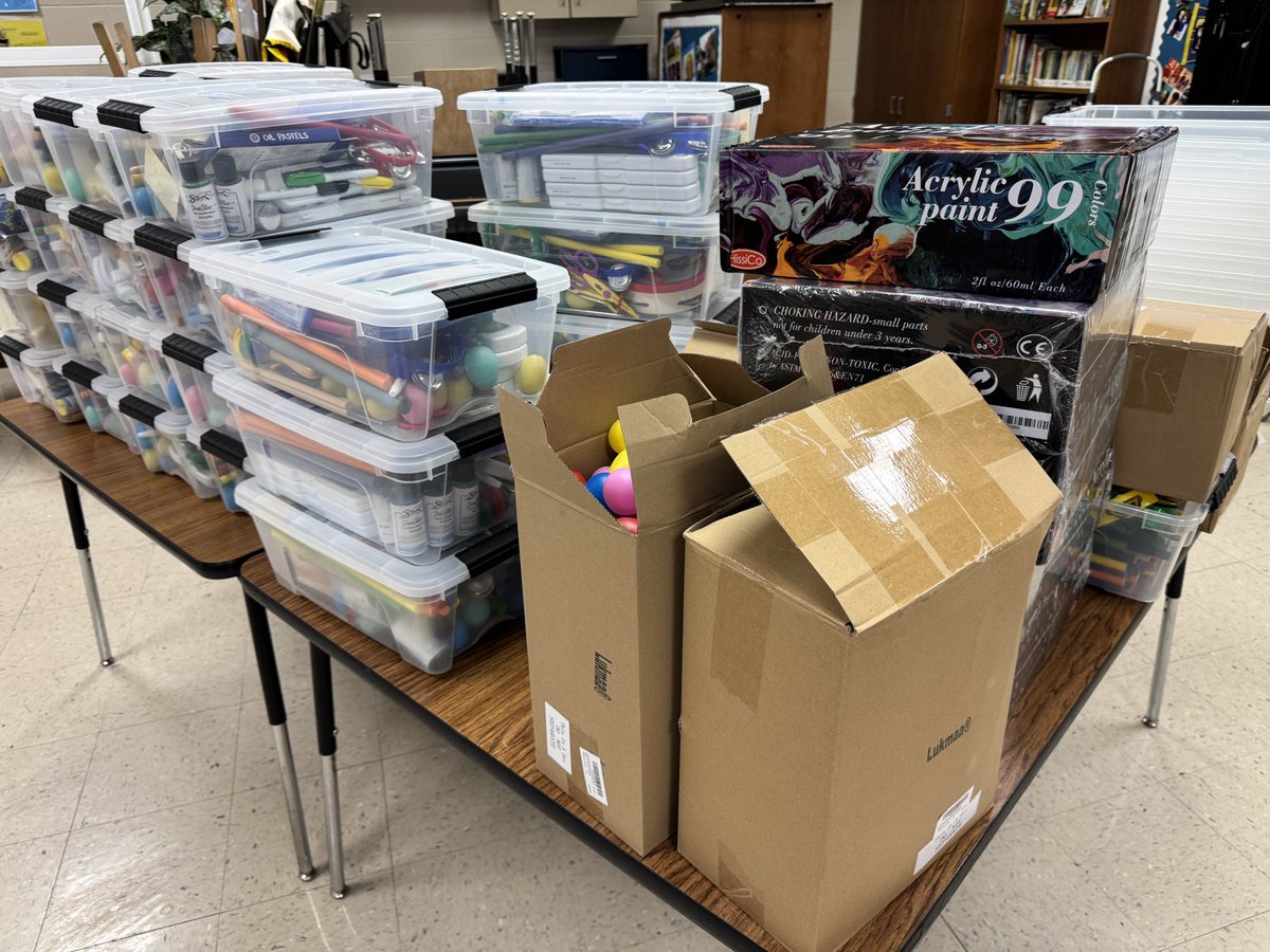 DiggsLatham's tweet photo. Thank you to #APlusSchoolsNC for beginning your “birthday celebrations” by giving us a gift. We used it to add art supplies and hand instruments to every classroom’s “integration kit.” #HappyBirthdayAPlus #30YearsAndCounting #APlusIs30YearsOld #WSFCS #AcademicArtsIntegration https://t.co/xocNB9anx4