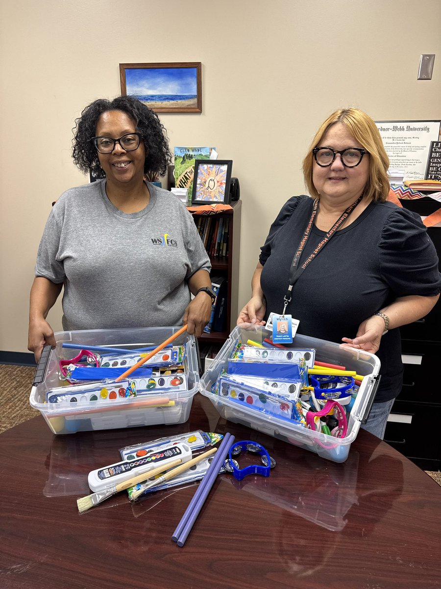 DiggsLatham's tweet photo. Thank you to #APlusSchoolsNC for beginning your “birthday celebrations” by giving us a gift. We used it to add art supplies and hand instruments to every classroom’s “integration kit.” #HappyBirthdayAPlus #30YearsAndCounting #APlusIs30YearsOld #WSFCS #AcademicArtsIntegration https://t.co/xocNB9anx4