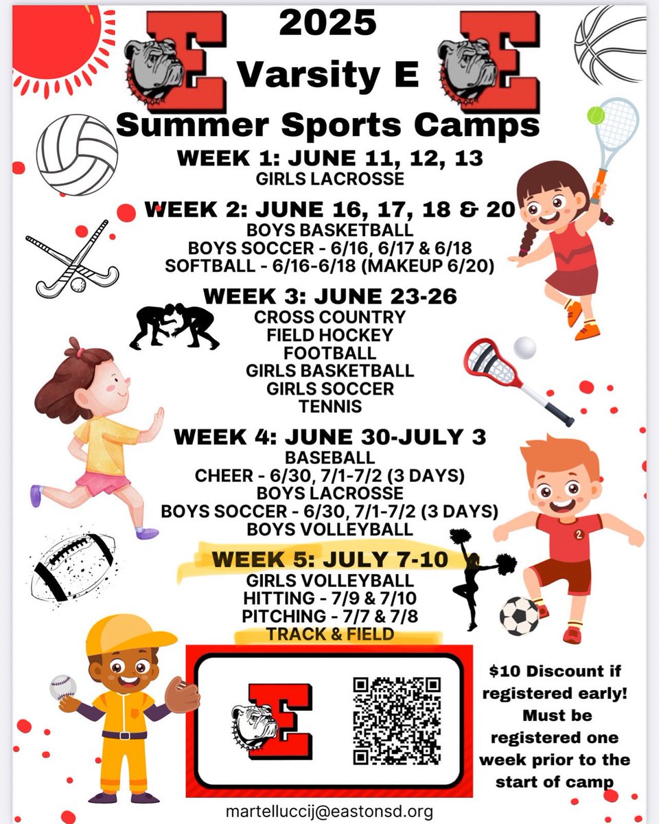 Varsity E camp! Great opportunity for those who missed the elementary meet this year to participate and run in a track meet!!!