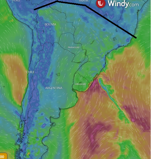 #Panorama
El aire polar va a llegar hasta el sur de Brasil, por lo que al quedar la humedad bien lejos, no se esperan eventos de lluvias al mediano plazo.