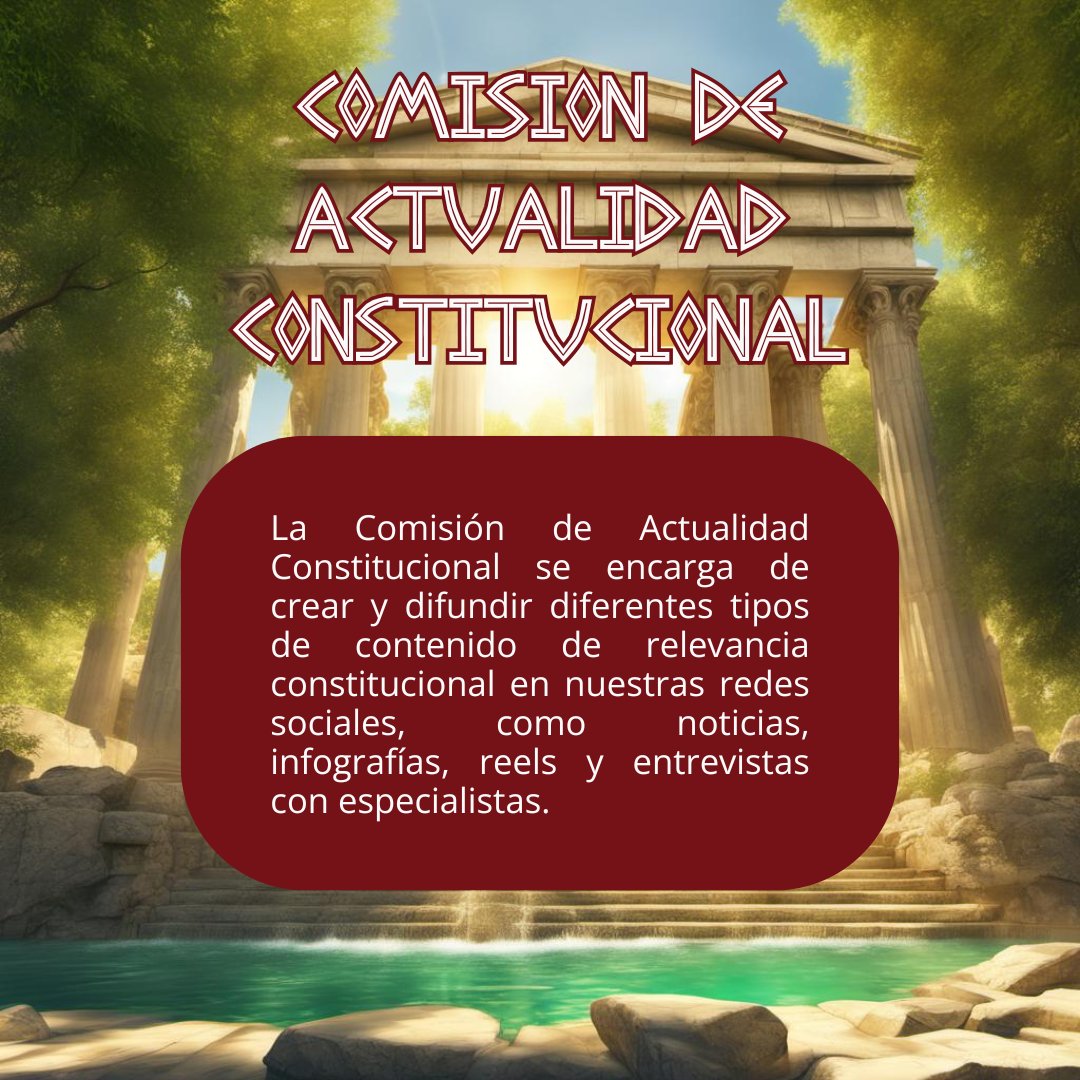 ¡Conoce más sobre nuestras comisiones!

Si quieres contribuir a nuestra labor de difusión del #DerechoConstitucional, presta atención a nuestras redes sociales para enterarte de cómo participar en estas convocatorias.