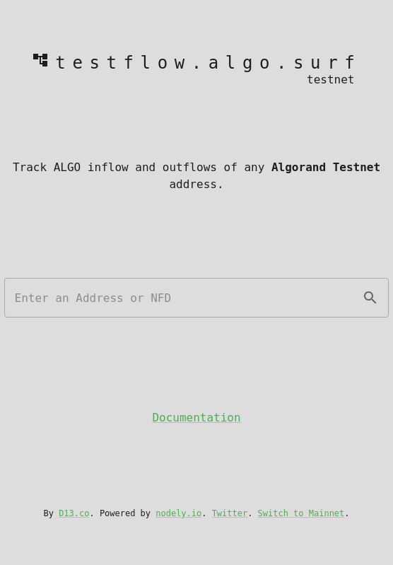 Algo_Surf's tweet image. Flow is now available for Algorand Testnet

testflow.algo.surf