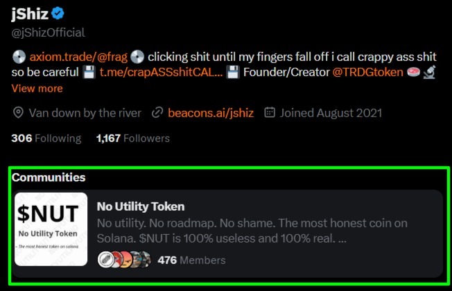 jShizOfficial's tweet photo. I'm updating my resume to highlight my X profile, showcasing my dedication to inaction and soaring toward the future with #NoUtilityToken
6YyNpzDXwG3hCBSkQWZQD5RzDLDHbDBhouv9J4Wpump
#Nothing #NoRoadmap #HonestCoin #Solana #NUT #NoUtility #ZeroEffort https://t.co/g5kmrGvrGF