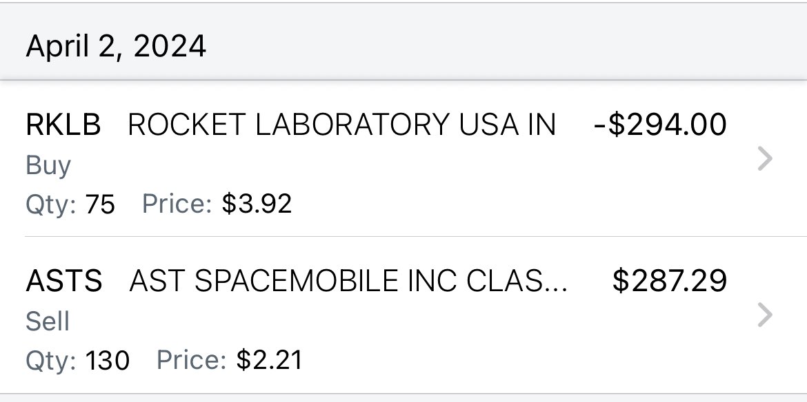 DUTCH (@dytrdr1) on Twitter photo $RKLB $ASTS not me a year ago trimming AST and diversifying into <a href="/RocketLab/">Rocket Lab</a>. Still somehow secured a bag of both. 🙏 😂 $RKLB $ASTS not me a year ago trimming AST and diversifying into <a href="/RocketLab/">Rocket Lab</a>. Still somehow secured a bag of both. 🙏 😂