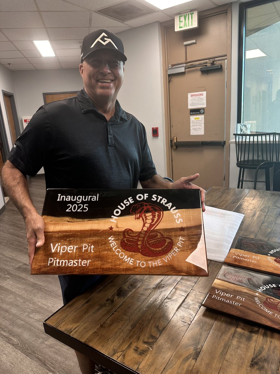 The cutting board for winner this Friday’s barbecue competition at Yale and Gibson 6pm than you AGM designs Anthony Marquez