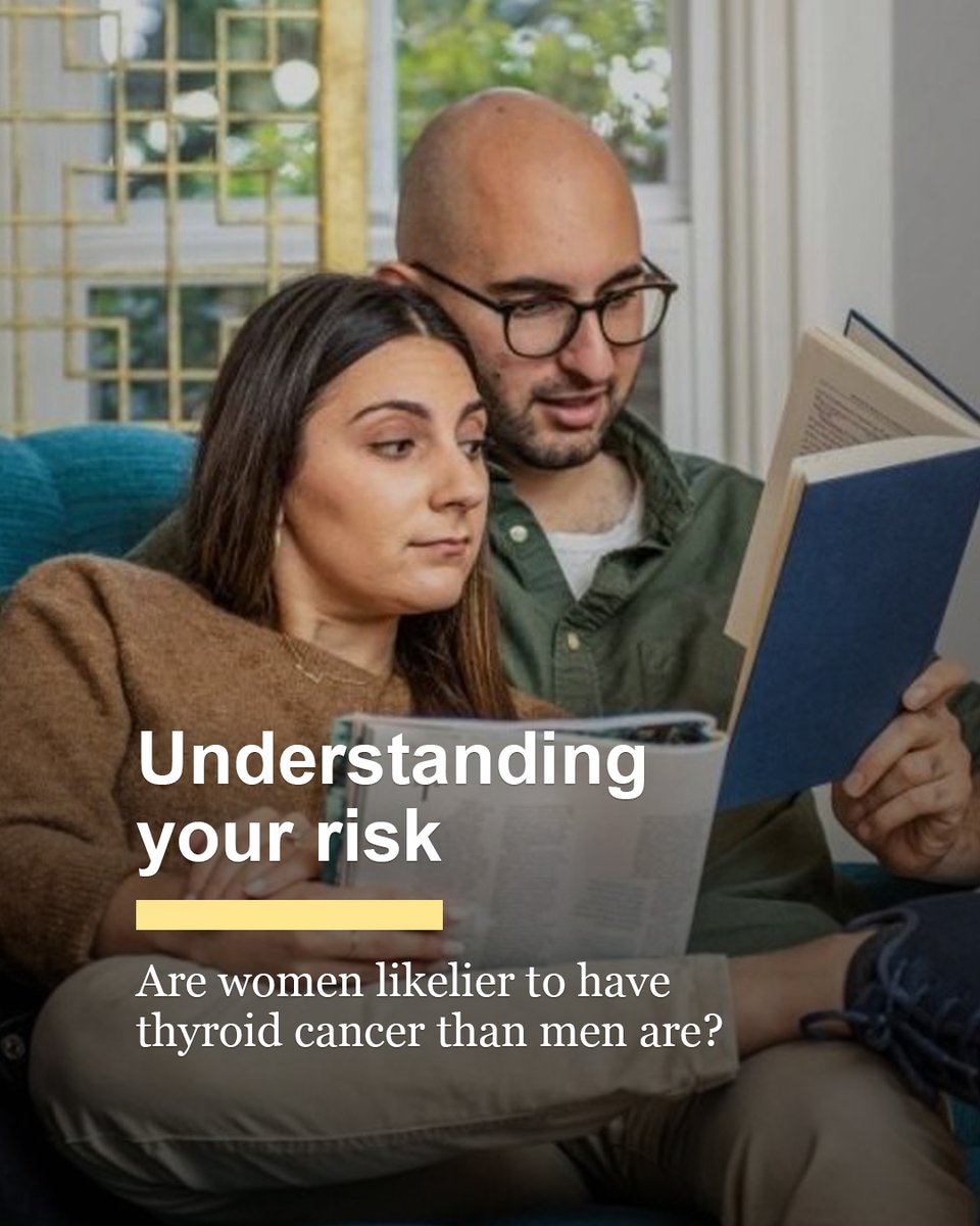 Globally, women are roughly twice as likely as men to be diagnosed with thyroid cancer. However, recent research shows that men face an equal risk. 

It’s not known in most cases what causes the DNA changes that trigger thyroid cancer. Learn more: mayocl.in/3SobwG5