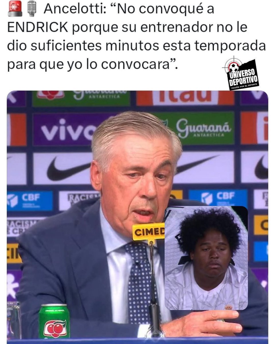 Jajajajajaja me hizo reír <a href="/MrAncelotti/">Carlo Ancelotti</a> <a href="/Endrick/">Endrick</a> <a href="/realmadrid/">Real Madrid C.F.</a>