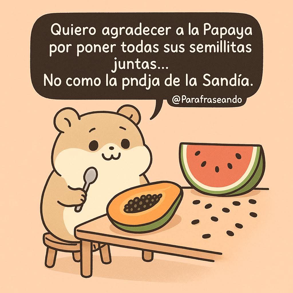 Pinche sandía,  igual de pendeja que yo...