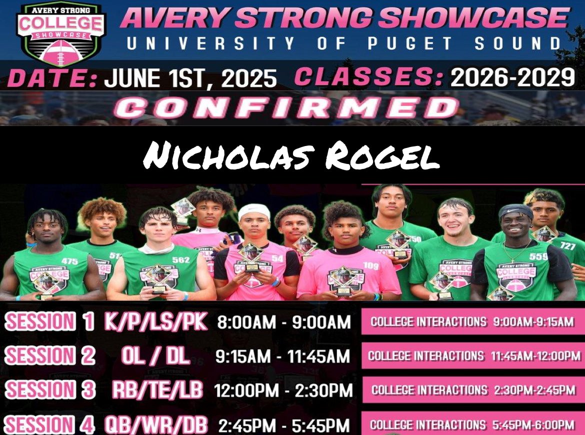 I Will be attending session 2 Of <a href="/AveryShowcases/">Avery Strong Showcases</a> Sunday June 1st!