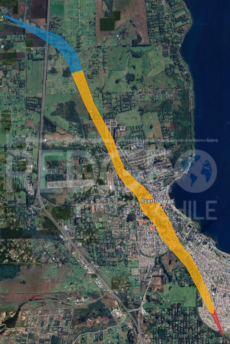 🌪️  ACTUALIZACIÓN TORNADO EN PUERTO VARAS (ANALISIS PRELIMINAR) 🌪️

🔹Hora de origen: 15:01 horas (25 de mayo 2025)
🔹Extensión: 7.25 km.
🔹Trayectoria (preliminar): 🔸 Inicio: A ~400 metros al norte del Centro ecuestre Línea Real, en la comuna de Llanquihue. 🔸Término: Calle