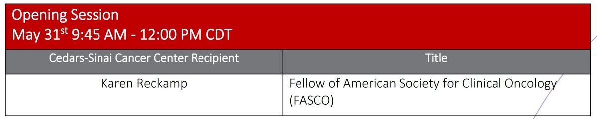 Cancer at Cedars-Sinai (@cscancercenter) on Twitter photo Dr. Karen Reckamp <a href="/ReckampK/">Karen Reckamp, MD, MS</a> will be formerly awarded the Fellow of American Society for Clinical Oncology (FASCO) title today at the opening session starting at 9:45am CDT. #ASCO25 Dr. Karen Reckamp <a href="/ReckampK/">Karen Reckamp, MD, MS</a> will be formerly awarded the Fellow of American Society for Clinical Oncology (FASCO) title today at the opening session starting at 9:45am CDT. #ASCO25