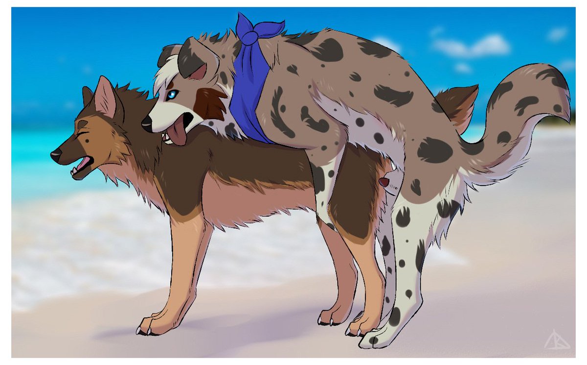 cattledoggo's tweet image. Summer vacation~ ☀️ 😎 💄 💦 
Handsome shep belongs to @ScotchShep 
Wonferful Artist is MidzuShiro on FA