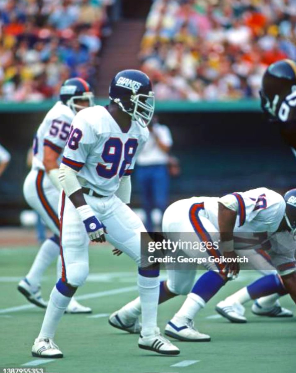 Lawrence Taylor wearing #98 in a preseason game against the Steelers during his rookie year in 1981.