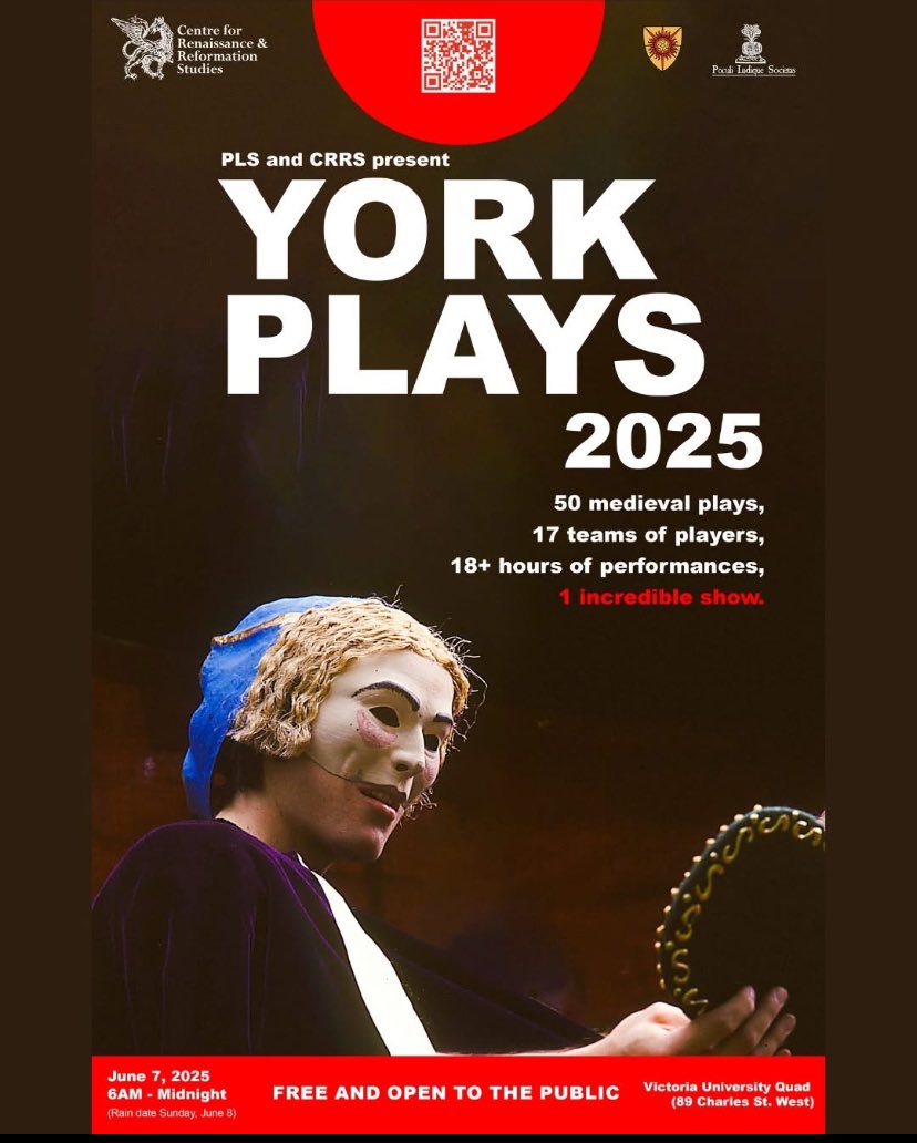 🚨 The wait is almost over! 🚨
🎭 June 7 (June 8 if it rains): the full York Cycle is back for the 1st time in 27 years!
🌅 From sunrise "Creation" to midnight "Last Judgment"
🎟️FREE &amp; open to all!
👟 Come for an hour or the whole epic!
#YorkPlays2025  #FreeEventsTO #MustSeeTO