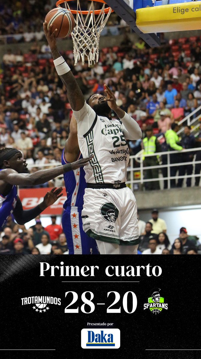 Final del primer cuarto. 

Trotamundos 28-20 Spartans. 

📊 Estadísticas: 

…livestats.dcd.shared.geniussports.com/u/SPB/2662801/