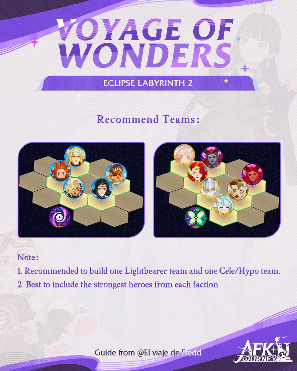 AFK_Journey's tweet image. Test these tips in Eclipse Labyrinth 2 from the Voyage of Wonders! #AFKJourney #AFKJourneyGuide