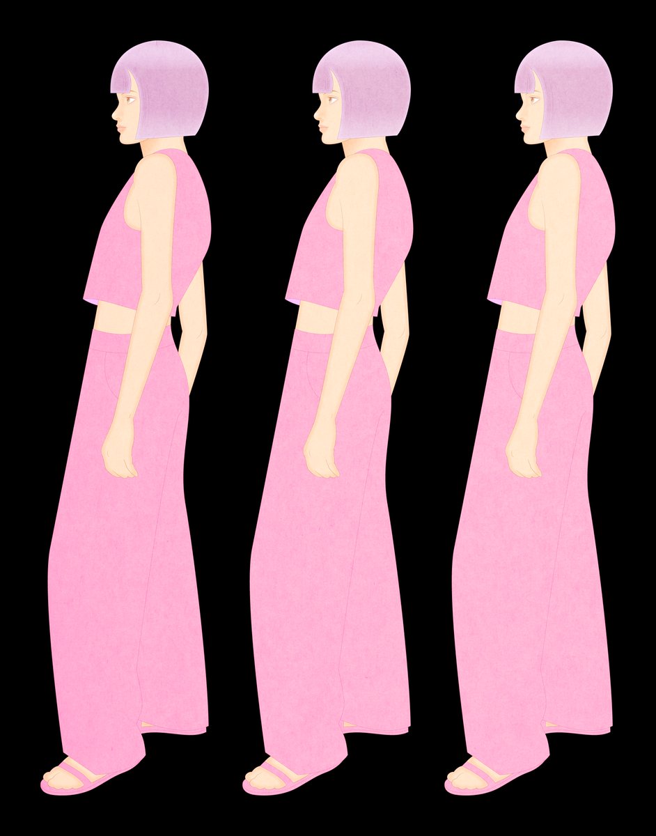 zaraの写真をトレースしてみる。#美少女イラスト #イラスト #女性 #ファッションイラスト