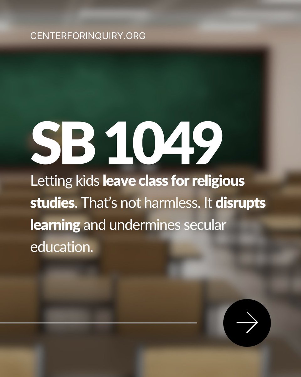 center4inquiry's tweet image. ICYMI, Texas passed two wild bills:
👉 SB 10: Ten Commandments in every classroom
👉 SB 1049: Religious instruction during school hours

This isn’t harmless. It’s unconstitutional.

Tell @GregAbbott_TX to veto both: ow.ly/uQYF50VZKb2

#ChurchAndState #SecularEducation